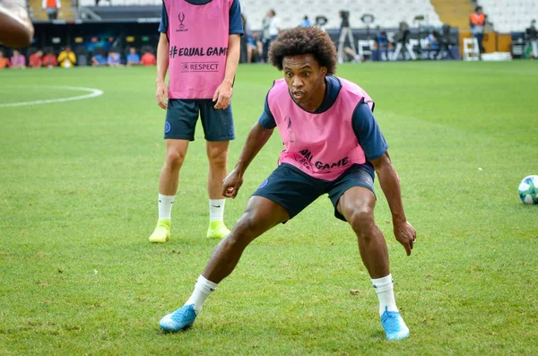 Estambul Turquía Agosto 2019 Jugador Fútbol Willian Sesión Entrenamiento Antes — Foto de Stock