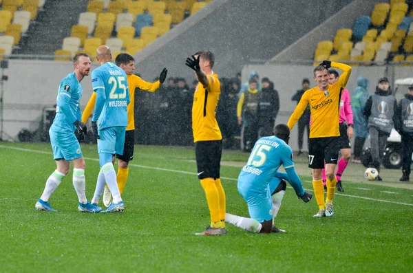 Lviv Ukraine November 2019 Pemain Sepak Bola Selama Pertandingan Liga — Stok Foto
