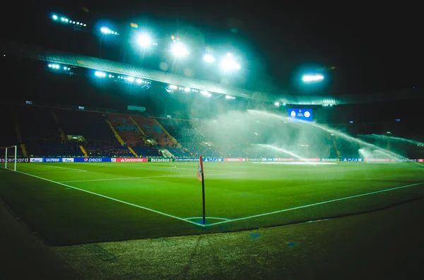 Kharkiv Ukraine September 2019 General View Stadium Close Watering Lawn — Φωτογραφία Αρχείου