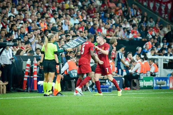 Istanbul Turkey August 2019 James Milner Left Field Uefa Super — стокове фото