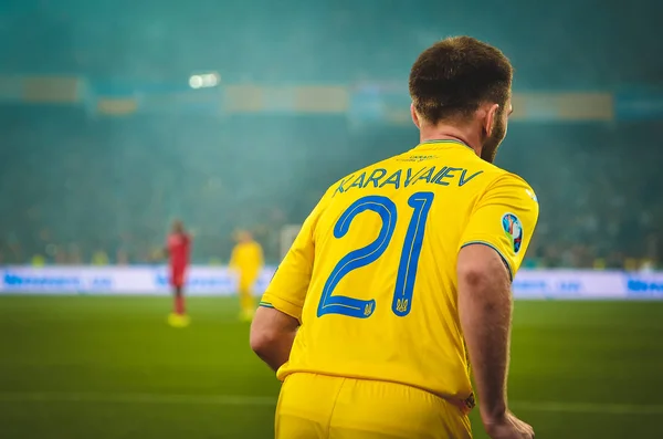 Kyiv Ukraine Octobre 2019 Oleksandr Karavaiev Lors Match Qualification Uefa — Photo