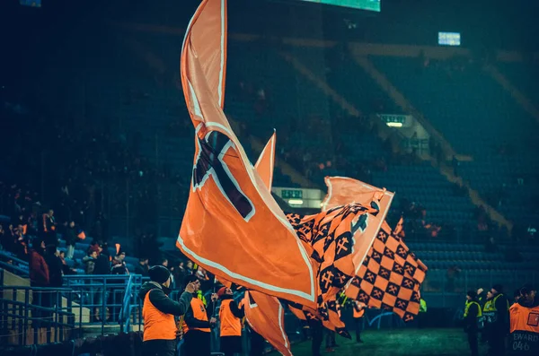 Kharkiv Ukraine Décembre 2019 Drapeaux Appui Shakhtar Donetsk Avec Les — Photo