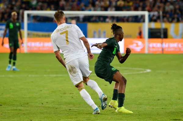 DNIPRO, UKRAINE - September 10, 2019: Joe Aribo player during the friendly match between national team Ukraine against Nigeria national team, Ukraine