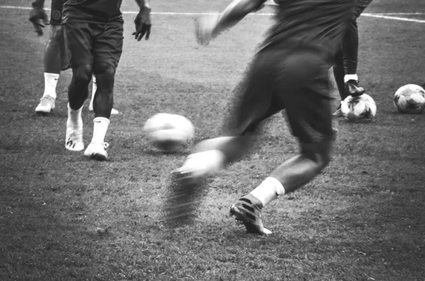 Istanbul Turecko Srpna 2019 Fotbalový Trénink Dlouhou Expozicí Rozostřený Nohy — Stock fotografie
