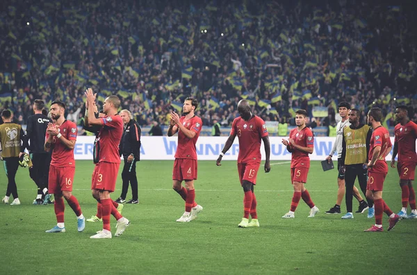 Kyiv Ukraine Octobre 2019 Équipe Nationale Portugaise Remercie Les Supporters — Photo