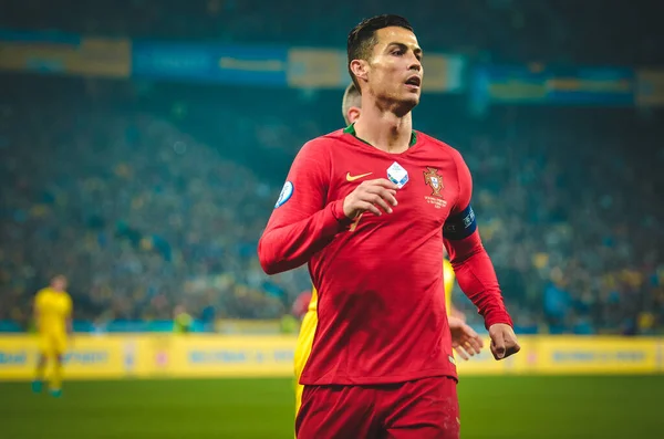 Kijev Ukrajna 2019 Október Cristiano Ronaldo Uefa Euro 2020 Selejtező — Stock Fotó