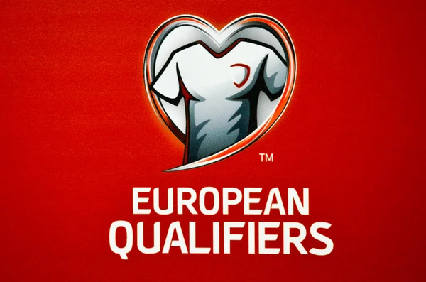 Sankt Petersburg Rosja Listopada 2019 Oficjalne Logo Godło Kwalifikacji Euro — Zdjęcie stockowe