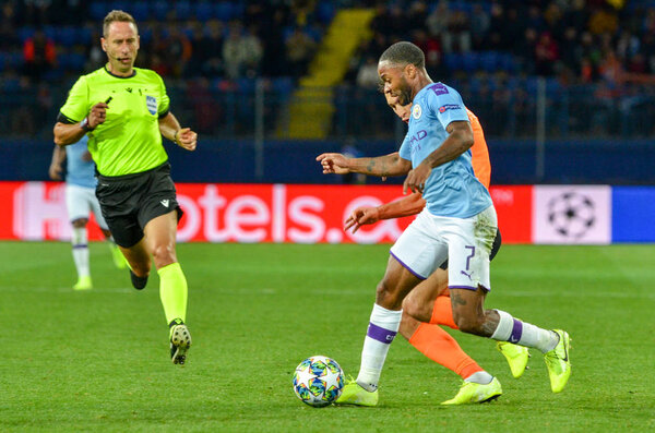 KHARKIV, UKRAINE - September 18, 2019: Bernardo Silva player during the UEFA Champions League match between Shakhtar Donetsk vs Manchester City (England), Ukraine