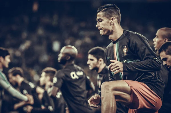 Kyiv Ukraine Octobre 2019 Cristiano Ronaldo Séance Entraînement Lors Match — Photo