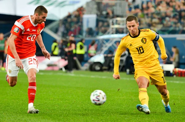 Saint Petersburg Russia November 2019 Eden Hazard Uefa Euro 2020 — Stock fotografie