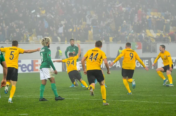 Lviv Ukraine November 2019 Alexandria Player Celebrate Goal Scored Uefa — Stock fotografie