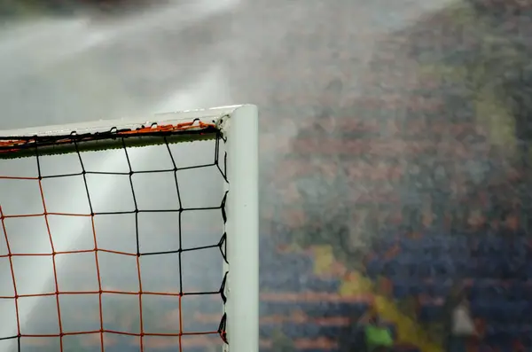 Kharkiv Ukraine September 2019 Football Gate Closeup Background Rain Watering — Stockfoto