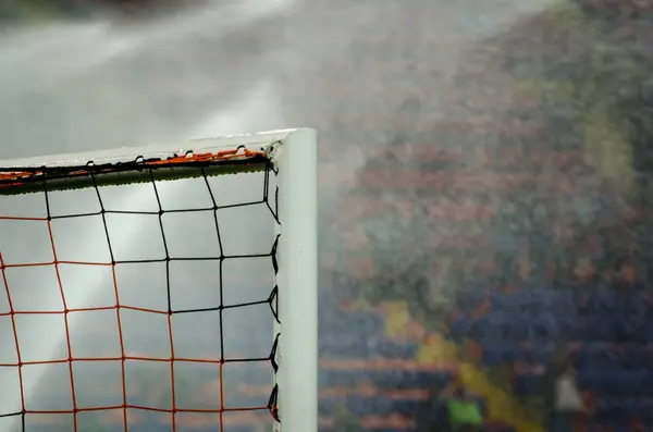 Kharkiv Ukraine September 2019 Football Gate Closeup Background Rain Watering — 스톡 사진