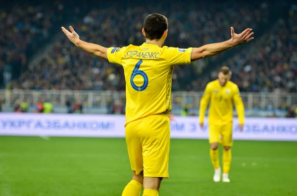 Kyiv Ucraina Ottobre 2019 Taras Stepanenko Giocatore Durante Partita Qualificazione — Foto Stock