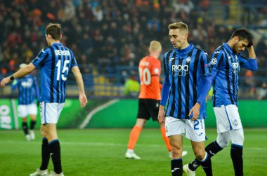 KHARKIV, UKRAINE - December 11, 2019: Timothy Castagne player during the UEFA Champions League match between Shakhtar vs Atalanta Bergamasca Calcio BC (Italy), Ukraine