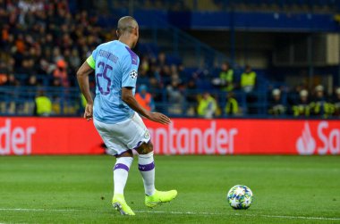 KHARKIV, UKRAINE - September 18, 2019: Fernandinho player during the UEFA Champions League match between Shakhtar Donetsk vs Manchester City (England), Ukraine