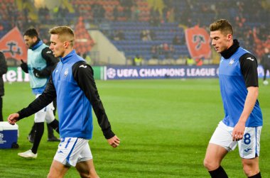 KHARKIV, UKRAINE - December 11, 2019:  Timothy Castagne during the UEFA Champions League match between Shakhtar vs Atalanta Bergamasca Calcio BC (Italy), Ukraine