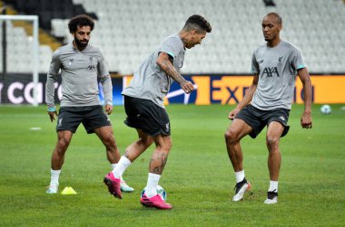 Istanbul, Turkey - August 14, 2019: Roberto Firmino before the UEFA Super Cup Finals match between Liverpool and Chelsea at Vodafone Park in Vodafone Arena, Turkey