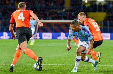KHARKIV, UKRAINE - September 18, 2019: Gabriel Jesus player during the UEFA Champions League match between Shakhtar Donetsk vs Manchester City (England), Ukraine