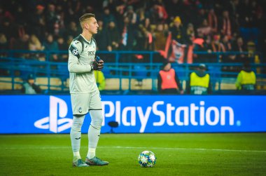 KHARKIV, UKRAINE - December 11, 2019: Pierluigi Gollini player during the UEFA Champions League match between Shakhtar vs Atalanta Bergamasca Calcio BC (Italy), Ukraine
