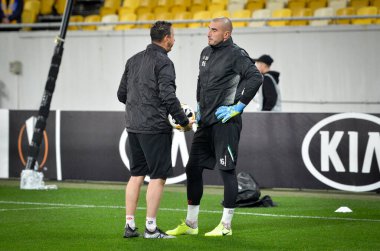 LVIV, UKRAINE - November 07, 2019: Stephane Ruffier during the UEFA Europa League match between Alexandria (Ukraine) vs AS Saint Etienne (France), Ukraine
