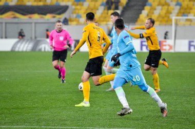 Lviv, Ukrayna - 28 Kasım 2019: Joao Victor, Uefa Avrupa Ligi karşılaşmasında Alexandria (Ukrayna) ile Wolfsburg (Almanya), Ukrayna