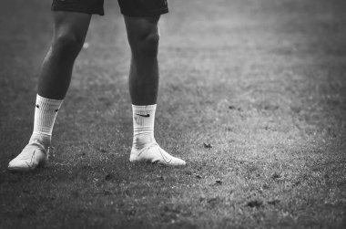 İstanbul, Türkiye - 14 Ağustos 2019: Türkiye 'nin Vodafone Arena kentindeki Vodafone Park' ta kimliği belirsiz futbolcuların futbol antrenmanı