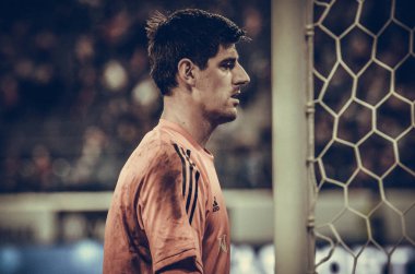 SAINT-PETERSBURG, RUSSIA - November 16, 2019: Thibaut Courtois and Belgium national football team training session during UEFA EURO 2020 qualifying match between Russia against Belgium, Russia