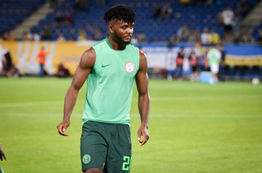 DNIPRO, UKRAINE - September 10, 2019: Chidozie Awaziem during the friendly match between national team Ukraine against Nigeria national team, Ukraine