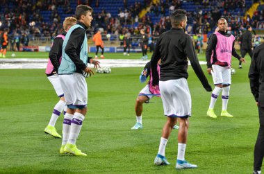 KHARKIV, UKRAINE - September 18, 2019: Training session football players Manchester City before the UEFA Champions League match, Ukraine