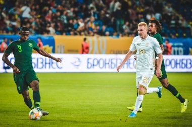 DNIPRO, UKRAINE - September 10, 2019: Jamilu Collins player during the friendly match between national team Ukraine against Nigeria national team, Ukraine
