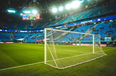 SAINT-PETERSBURG, RUSSIA - November 16, 2019: General view of the Gazprom Arena stadium with inside view during UEFA EURO 2020 qualifying match between national team Russia against Belgium, Russia