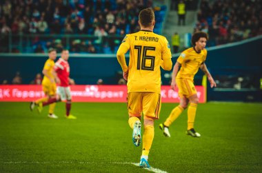 SAINT-PETERSBURG, RUSSIA - November 16, 2019: Thorgan Hazard player during UEFA EURO 2020 qualifying match between national team Russia against Belgium national team, Russia
