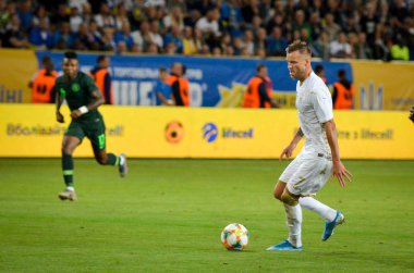 DNIPRO, UKRAINE - September 10, 2019: Andrii Yarmolenko player during the friendly match between national team Ukraine against Nigeria national team, Ukraine