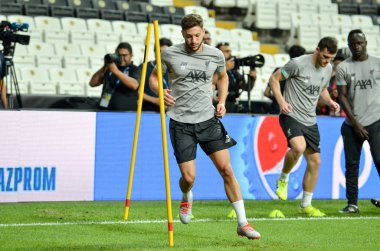 İstanbul, Türkiye - 14 Ağustos 2019: Uefa Süper Kupası Finallerinden önce Adam Lallana Liverpool ile Chelsea arasında Vodafone Park, Vodafone Arena, Türkiye