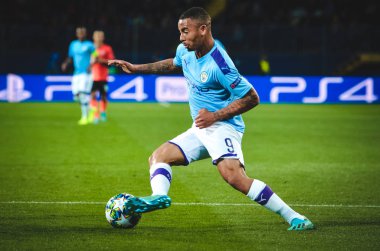 KHARKIV, UKRAINE - September 18, 2019: Gabriel Jesus player during the UEFA Champions League match between Shakhtar Donetsk vs Manchester City (England), Ukraine
