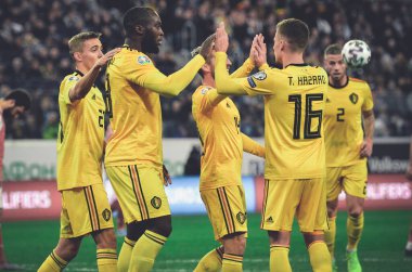 SAINT-PETERSBURG, RUSSIA - November 16, 2019: Football player during UEFA EURO 2020 qualifying match between national team Russia against Belgium national team, Russia