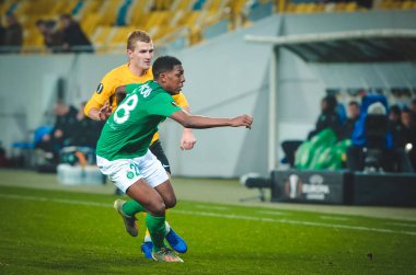 LVIV, UKRAINE - November 07, 2019: Arnaud Nordin player during the UEFA Europa League match between Alexandria (Ukraine) vs AS Saint Etienne (France), Ukraine