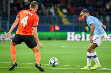 KHARKIV, UKRAINE - September 18, 2019: Raheem Sterling player during the UEFA Champions League match between Shakhtar Donetsk vs Manchester City (England), Ukraine