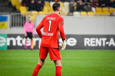Lviv, Ukrayna - 28 Kasım 2019: Uefa Avrupa Ligi (Ukrayna) - Wolfsburg (Almanya), Ukrayna