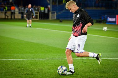 KHARKIV, UKRAINE - September 18, 2019: Oleksandr Zinchenko player during the UEFA Champions League match between Shakhtar Donetsk vs Manchester City (England), Ukraine
