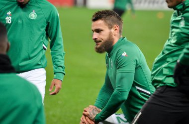 LVIV, UKRAINE - November 07, 2019: Football player during the UEFA Europa League match between Alexandria (Ukraine) vs AS Saint Etienne (France), Ukraine