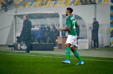 LVIV, UKRAINE - November 07, 2019: Denis Bouanga player during the UEFA Europa League match between Alexandria (Ukraine) vs AS Saint Etienne (France), Ukraine