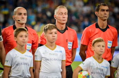 DNIPRO, UKRAINE - September 10, 2019: Referee Paolo Valeri during the friendly match between national team Ukraine against Nigeria national team, Ukraine