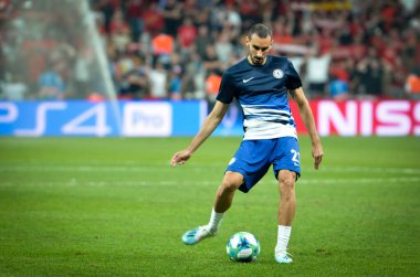 Istanbul, Turkey - August 14, 2019: Davide Zappacosta during the UEFA Super Cup Finals match between Liverpool and Chelsea in Vodafone Arena stadium, Turkey