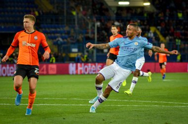 KHARKIV, UKRAINE - September 18, 2019: Gabriel Jesus player during the UEFA Champions League match between Shakhtar Donetsk vs Manchester City (England), Ukraine