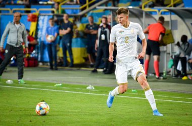 DNIPRO, UKRAINE - September 10, 2019: Eduard Sobol player during the friendly match between national team Ukraine against Nigeria national team, Ukraine