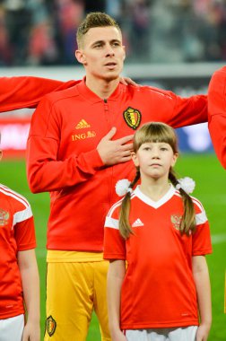 SAINT-PETERSBURG, RUSSIA - November 16, 2019: Thorgan Hazard player during UEFA EURO 2020 qualifying match between national team Russia against Belgium national team, Russia