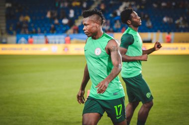 DNIPRO, UKRAINE - September 10, 2019: Samuel Kalu player during the friendly match between national team Ukraine against Nigeria national team, Ukraine