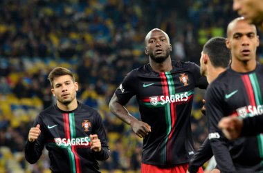 Kyiv, Ukrayna - 14 Ekim 2019: Uefa Euro 2020 ön eleme karşılaşmasında Ukrayna milli takımı Ukrayna ile Ukrayna milli takımı arasında oynanan karşılaşmada Danilo Pereira oyuncusu